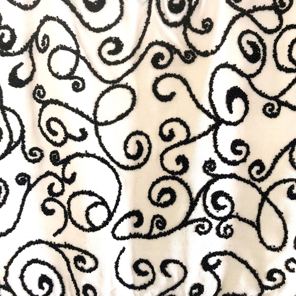 Vintage Find! Arden B || Y2K 90s Black & White Caviar Beaded Tank Top Size Small - Picture 7 of 11